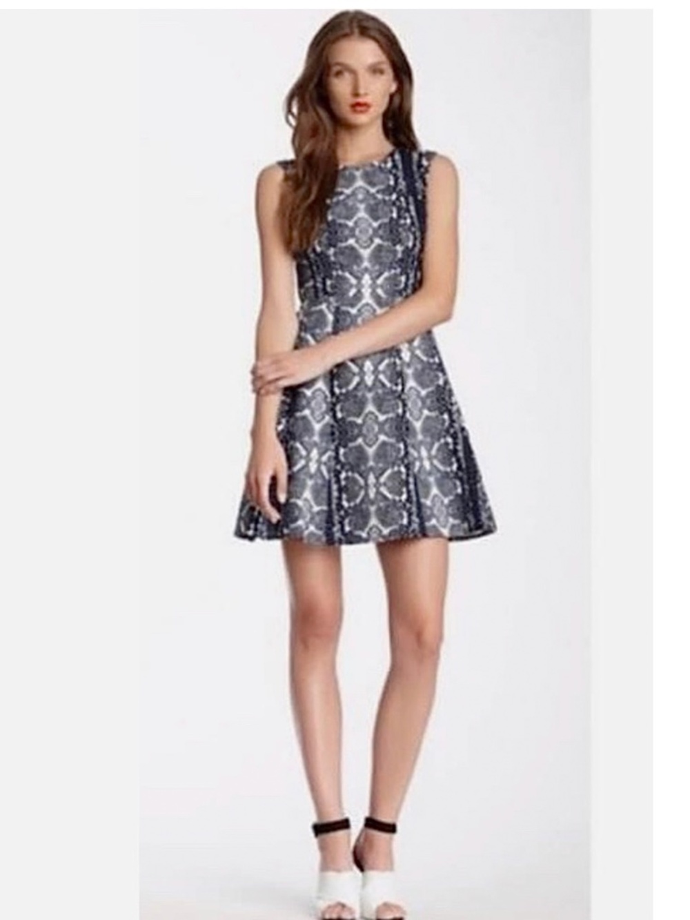 Nanette Lepore Love Bites Sleeveless A-Line Snakeskin Work Party Dress Size 6